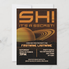 Orange Retrowave Überraschung Geburtstagsparty Ein Einladung