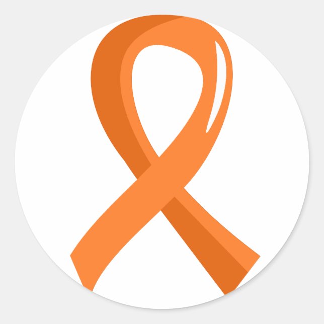 Orange Ribbon 3 Runder Aufkleber (Vorderseite)