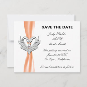 Orange Ribbon Argent Swans Enregistrer La Carte Da