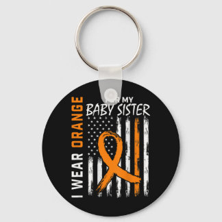 Orange Ribbon Baby Schwester Leukemia Warnhinweis Schlüsselanhänger