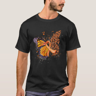 Orange Ribbon Copd Awareness Drilling Butterfly T-Shirt