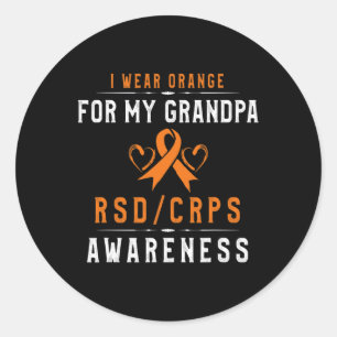 Orange Ribbon Crpsrsd Awareness for Opa - Gran Runder Aufkleber