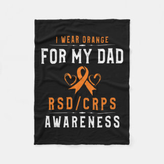 Orange Ribbon CRrsd Awareness for Vater Gift F Fleecedecke