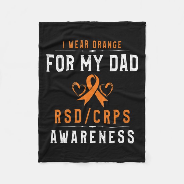 Orange Ribbon CRrsd Awareness for Vater Gift F Fleecedecke (Vorderseite)