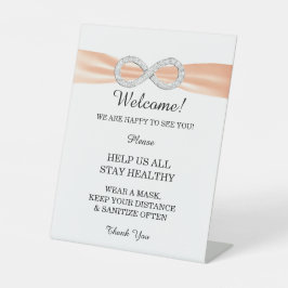 Orange Ribbon Diamond Unendlichkeit Hochzeitssiche Sockelschild