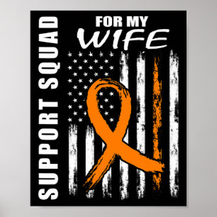 Orange Ribbon Ehefrau Leukämie Bewusstsein USA Fla Poster