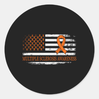 Orange Ribbon Frau Multible Sklerosis Awareness Runder Aufkleber