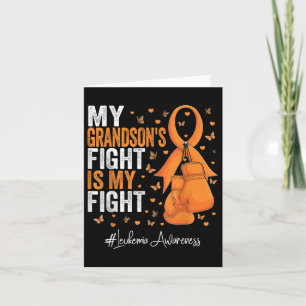 Orange Ribbon Grandson Leukemia Bewusstsein Karte
