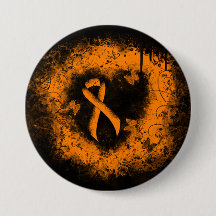 Orange Ribbon Grunge Herz