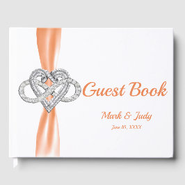 Orange Ribbon Infinity Heart Mariage Livre d'or