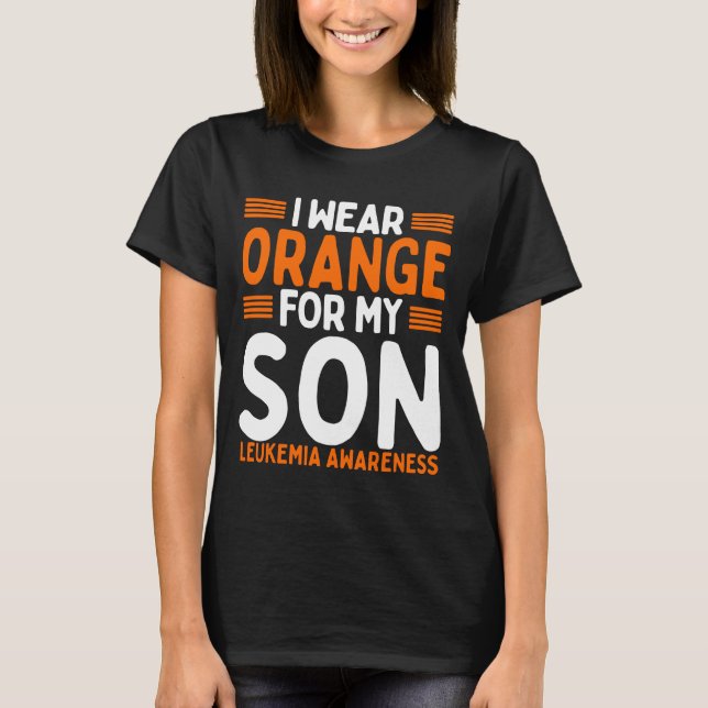 Orange Ribbon Kid Leukämie Bewusstsein Son T-Shirt (Vorderseite)