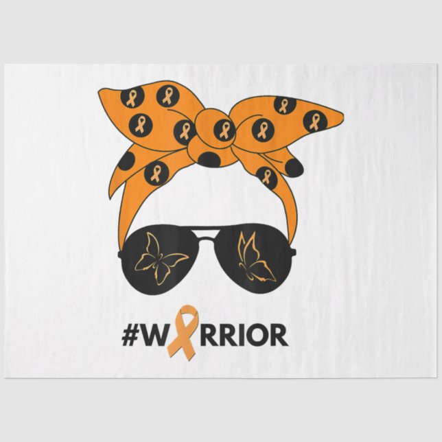 Orange Ribbon Krebs Krieger Bandana Unbrea Seidenpapier (Vorderseite)