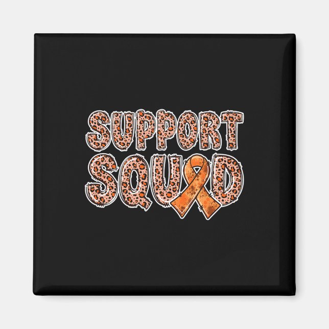 Orange Ribbon Leopard Print Support Squad CRPS 1 Magnet (Vorne)