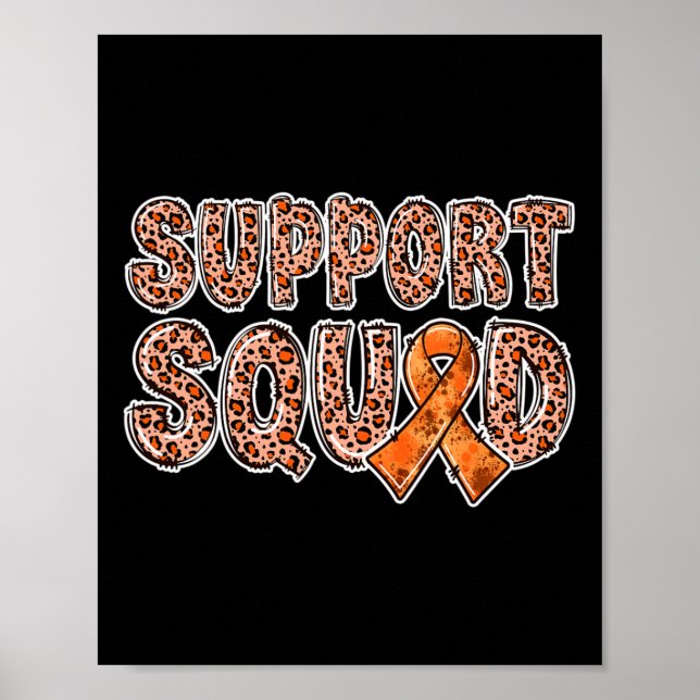 Orange Ribbon Leopard Print Support Squad CRPS 1 Poster (Vorne)
