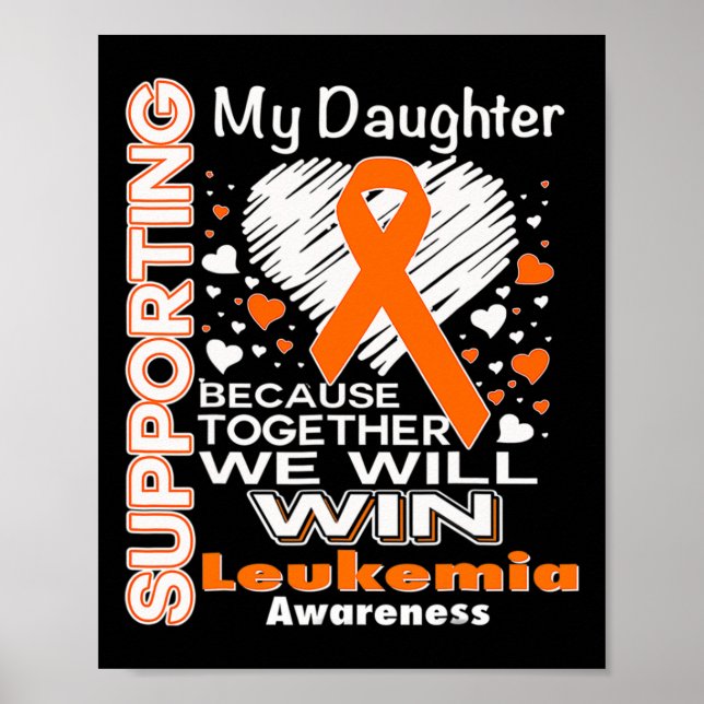 Orange Ribbon Leukämie Bewusstsein für mein Dau Poster (Vorne)