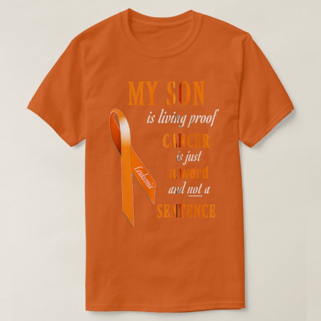 Orange Ribbon Leukämie Bewusstsein (Sohn) Zip Hood T-Shirt (Design vorne)