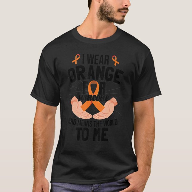 Orange Ribbon MS Awareness Multiple Sclerosis T-Shirt (Vorderseite)