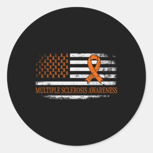 Orange Ribbon Ms - Multible Sklerosis Awareness Runder Aufkleber