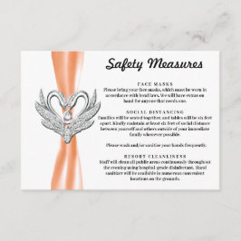 Orange Ribbon Silver Swans Sicherheitsmaßnahmen Begleitkarte