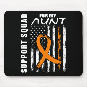 Orange Ribbon Tante Leukämie-Bewusstsein Usa Flagg Mousepad
