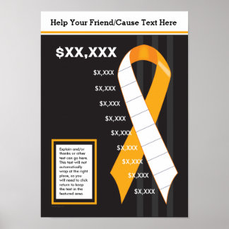 Orange Ribbon Thermometer Poster
