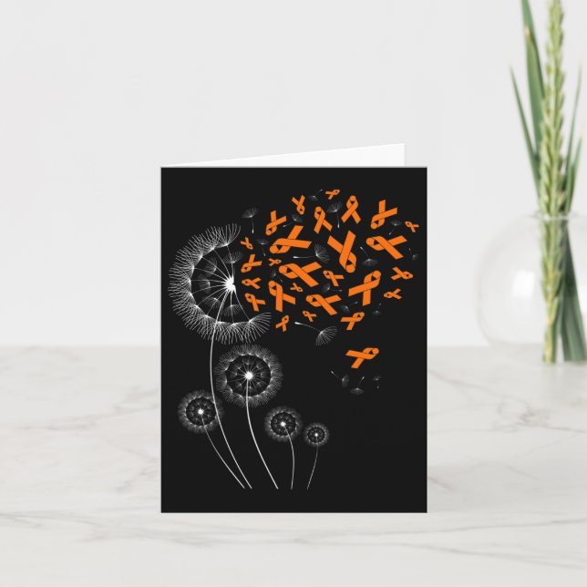 Orange Ribbon und Leuchte Leukämie Bewusstsein Mon Karte (Vorderseite)