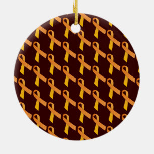 Orange Ribbons Tiled Pattern Keramik Ornament