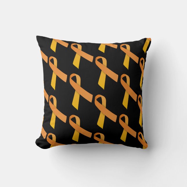 Orange Ribbons Tiled Pattern Kissen (Vorderseite)
