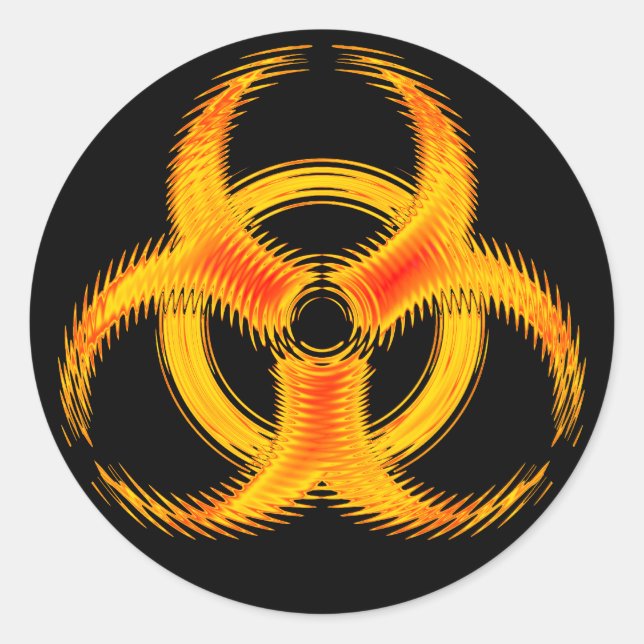 Orange Ripple Biogefährdung Symbol Aufkleber (Vorderseite)