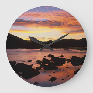 Orange River at Sunset, Richtersveld National Große Wanduhr