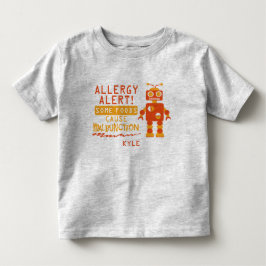 Orange Roboter-Nahrungsmittelallergie-Alarm-Shirt Kleinkind T-shirt