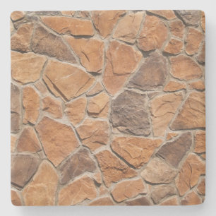 Orange Rock Wall Square Untersetzer