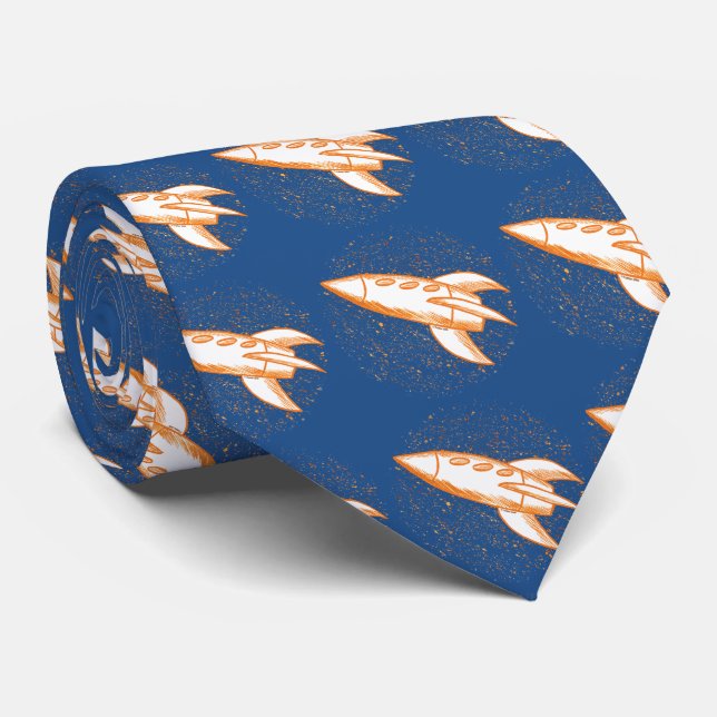 Orange Rocket Krawatte (Gerollt)