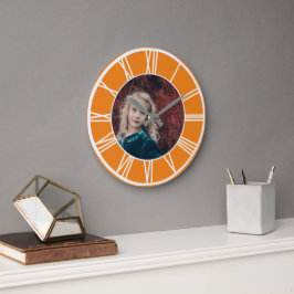 Orange römische Granitgrenze Orange Foto Rundung Große Wanduhr