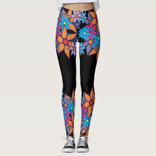 Orange rosa blaues Blumen#2 Leggings
