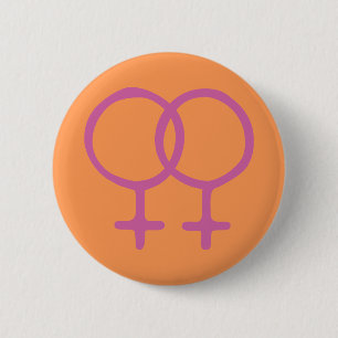 Orange/Rosa Doppelweibchen Button