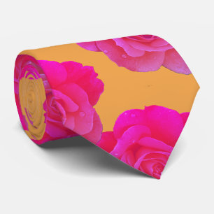 Orange Rosa Florale Rose Stilvolle Geschenkparty G Krawatte