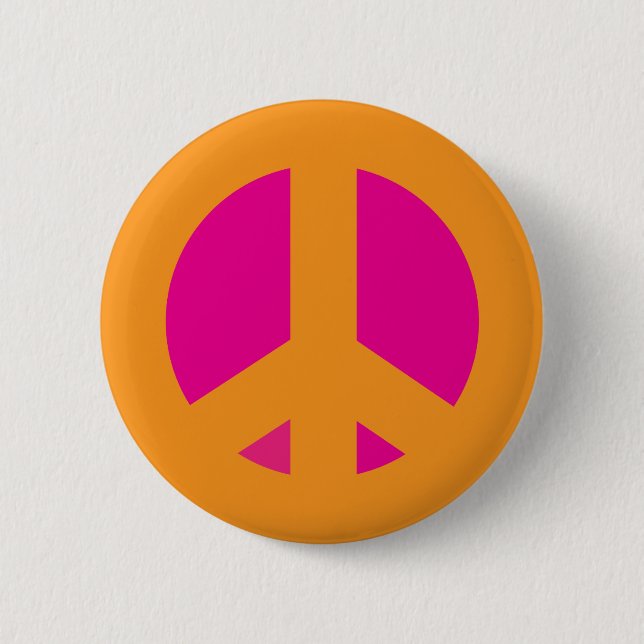 Orange rosa FriedensButton Button (Vorderseite)