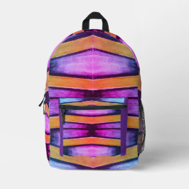 Orange, rosa, lila und blaue Grafiken Bedruckter Rucksack