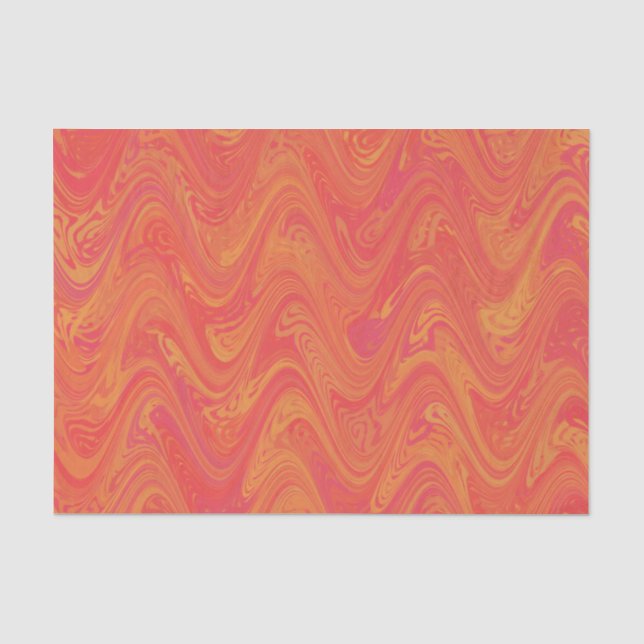 Orange rosa rotes Muster Seidenpapier (Vorderseite)
