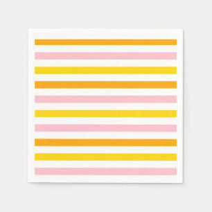 Orange, Rosa und Gelb Streifen Serviette