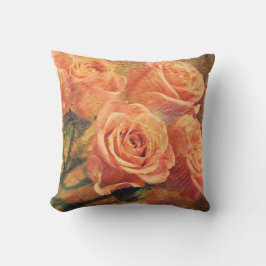 Orange Rose Blume Art Throw Kissen