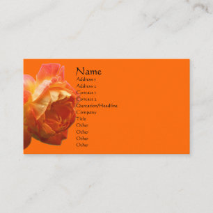 Orange Rose Blume Business Card Visitenkarte
