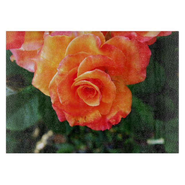Orange Rose Blume Schneidebrett (Vorderseite)