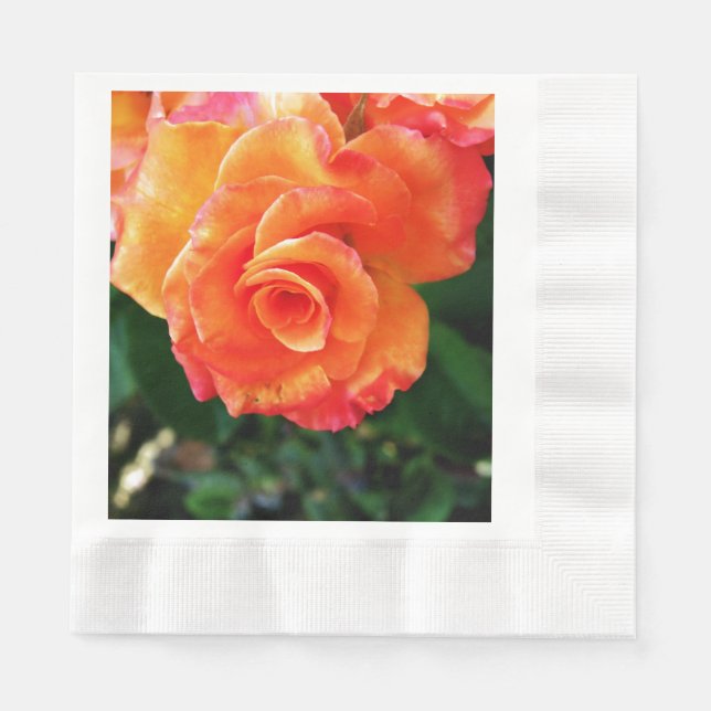 Orange Rose Blume Serviette (Vorderseite)