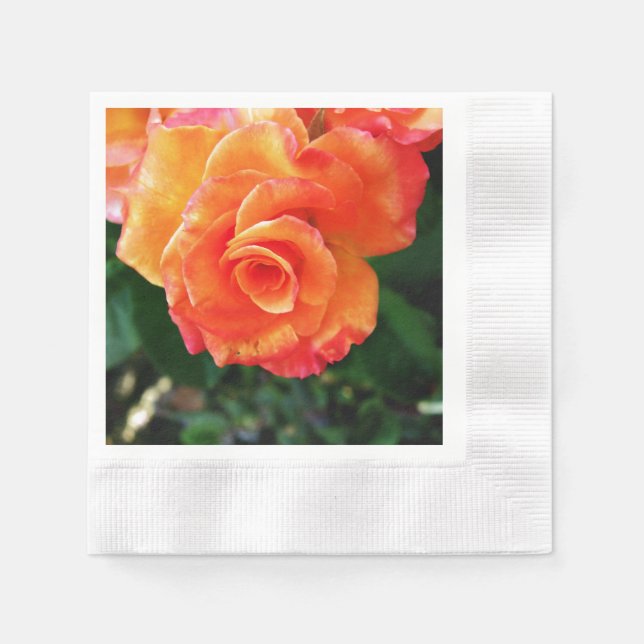 Orange Rose Blume Serviette (Vorderseite)