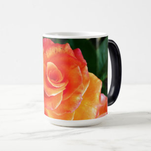 Orange Rose Blume Verwandlungstasse