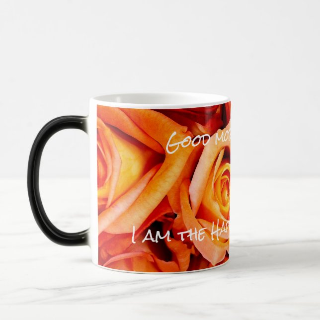 Orange Rose Bouquet Tasse (Links)