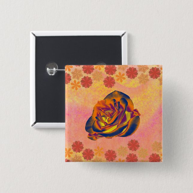 Orange-Rose Button (Vorne & Hinten)