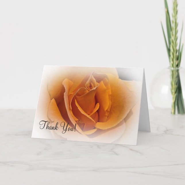 Orange Rose danken Ihnen zu kardieren Dankeskarte (Vorderseite)